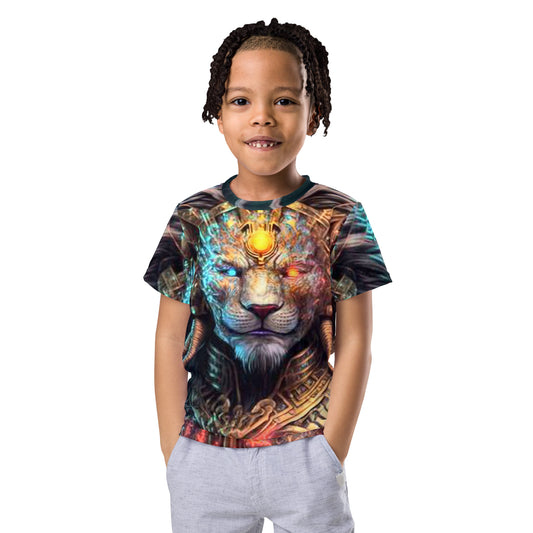 Cyborg Lion Kids crew neck t-shirt