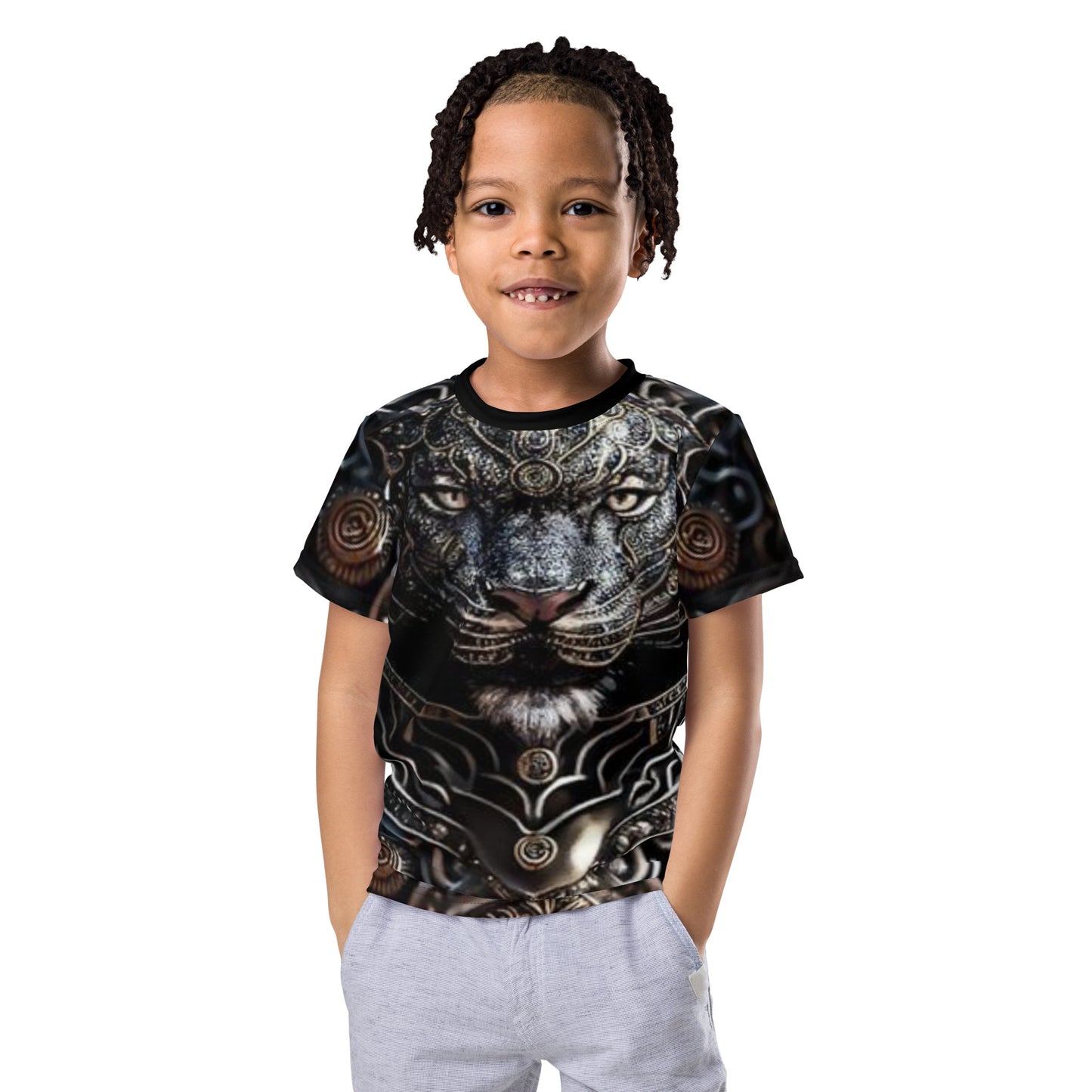 Cyborg Lion Kids crew neck t-shirt