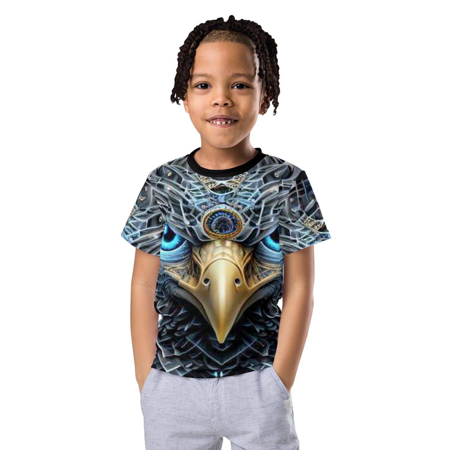 Cyborg Eagle Kids crew neck t-shirt