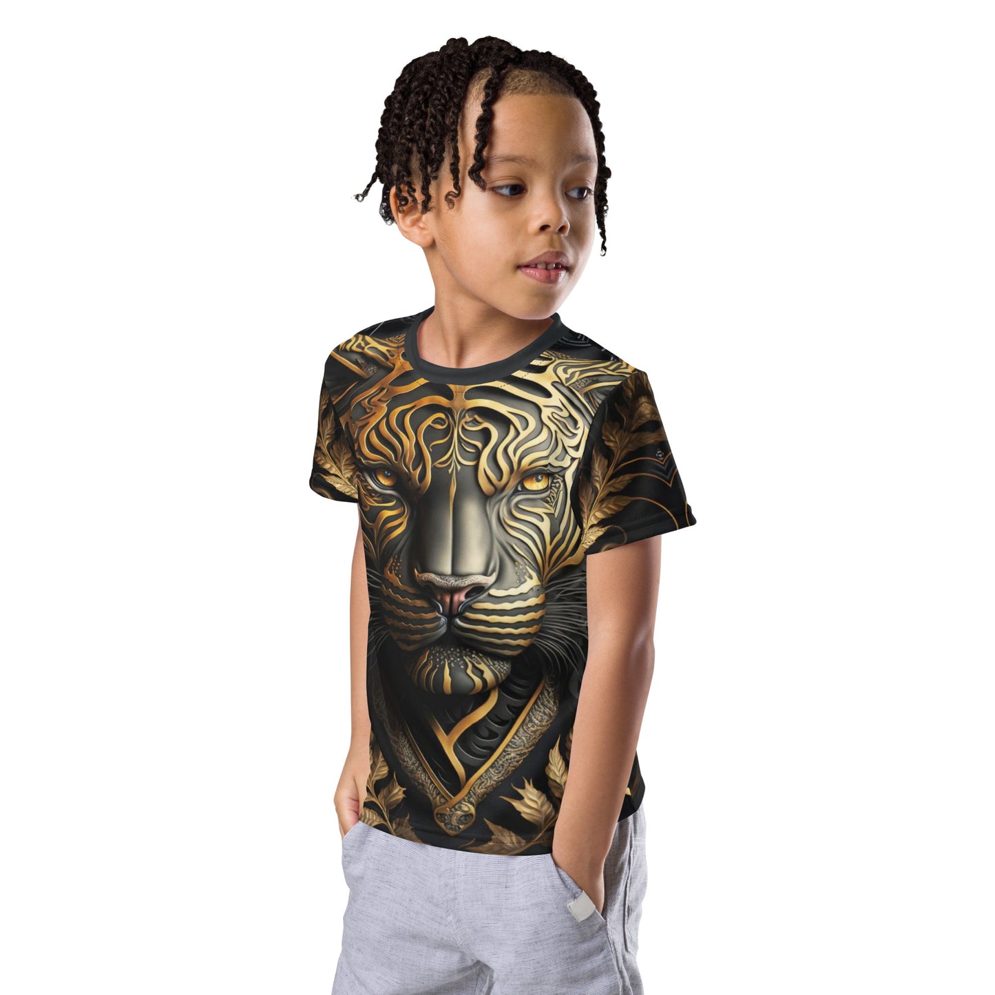 Cyborg Lion Kids crew neck t-shirt