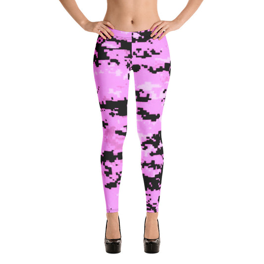 Pink, White & Black Camo Leggings