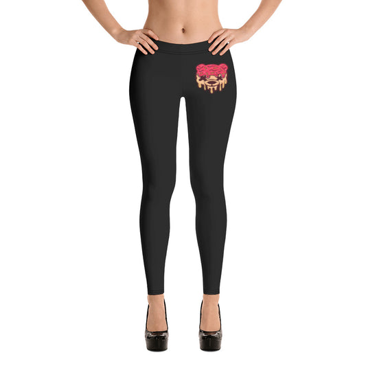 Red & Tan Ice Cream Teddy Leggings