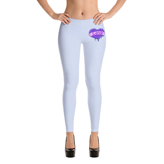 Purple Drippy Heart Leggings