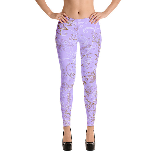 Light Purple Cute Flower Leggings