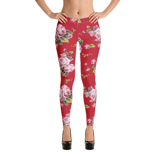 Shabby Chic Roses Leggings