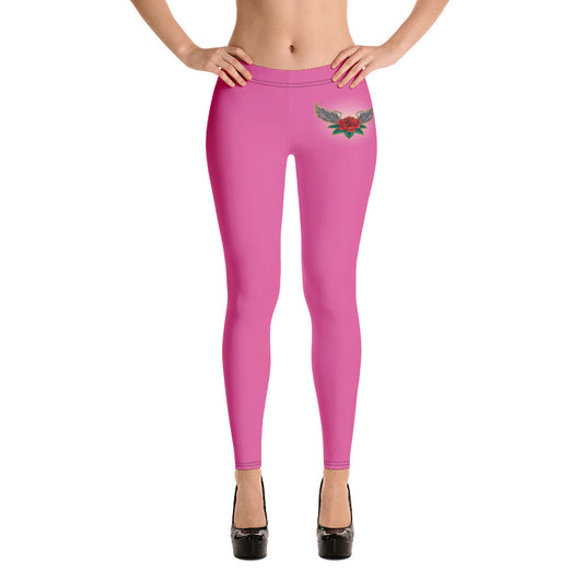 Pink Angel Roses Leggings