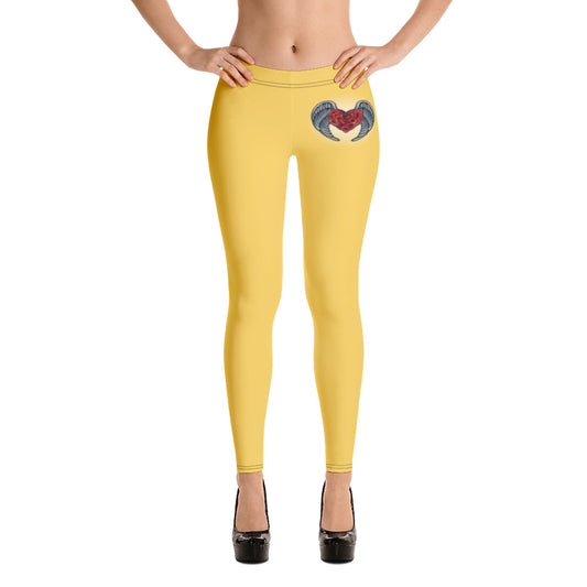 Yellow Angel Roses Leggings