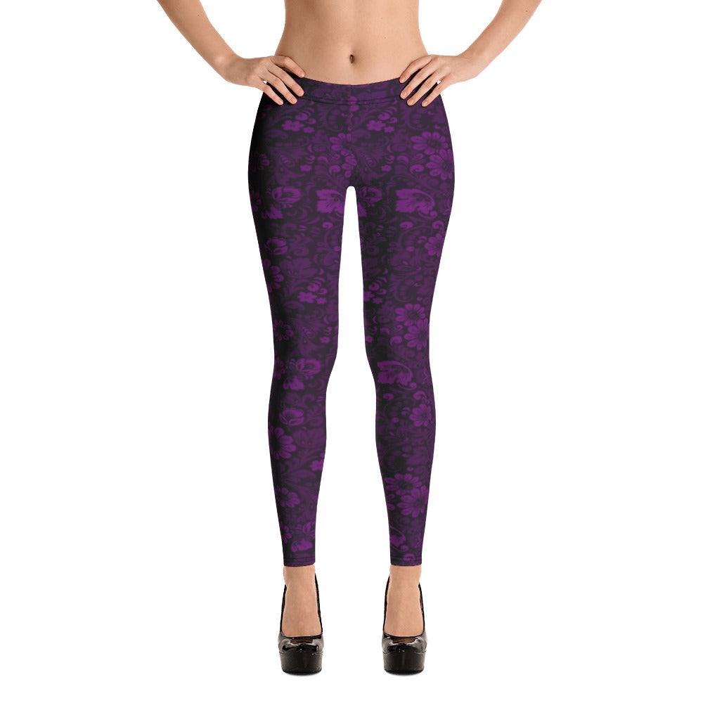 Purple Flowers Leggings