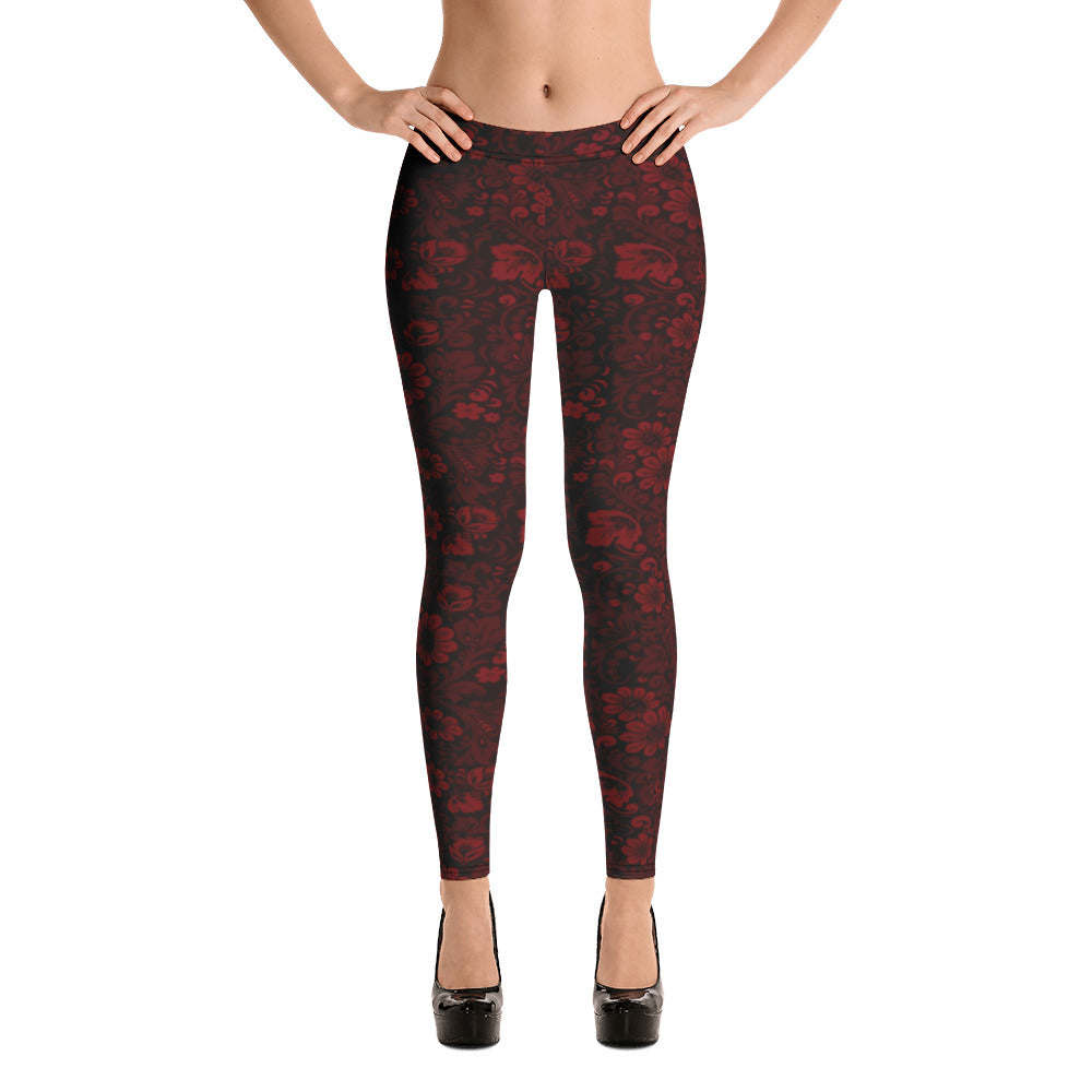 Red Flowers Leggings