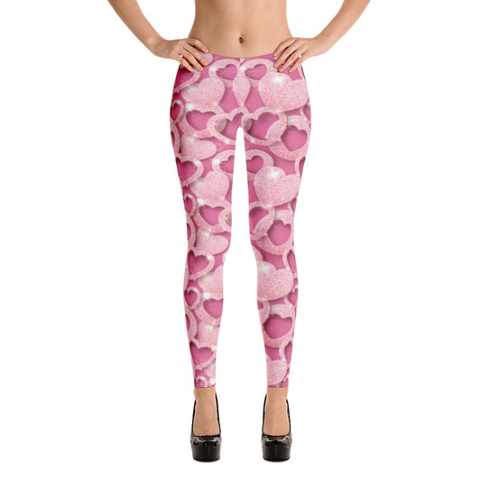 Lovely Pink Hearts Leggings