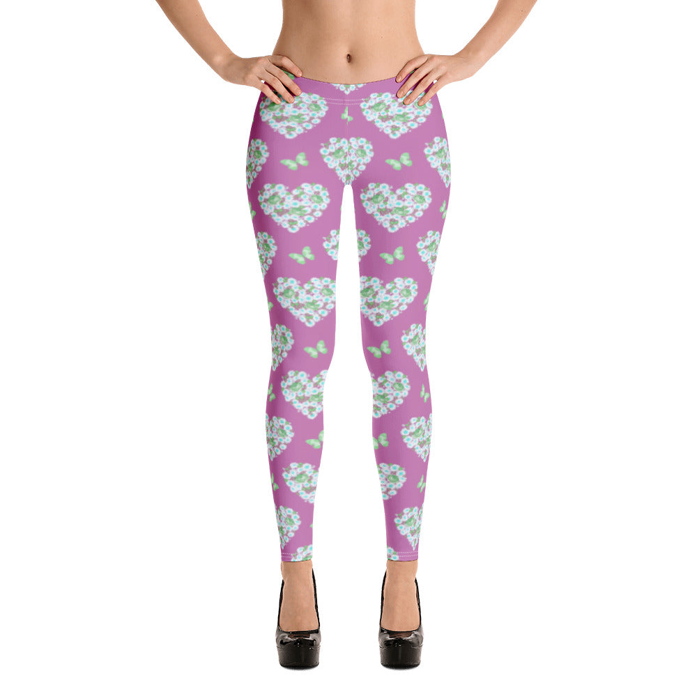 Heart Shape Roses Leggings