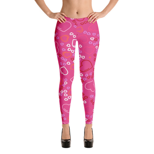 Pink Hearts Leggings