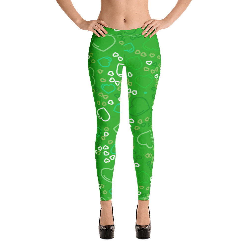 Green Hearts Leggings