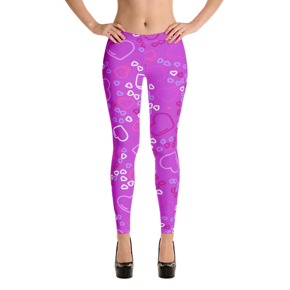 Purple Hearts Leggings