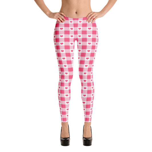 Heart Checkered Plaid Leggings