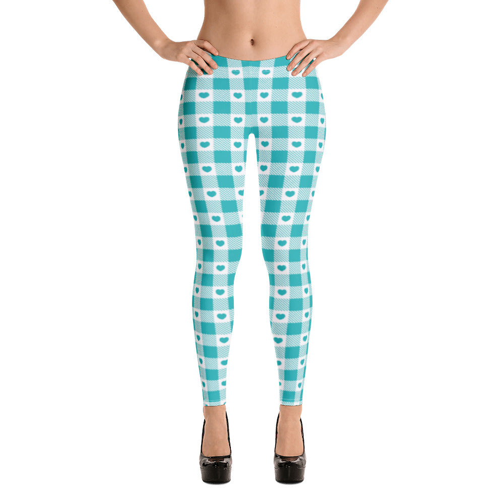 Heart Checkered Plaid Leggings