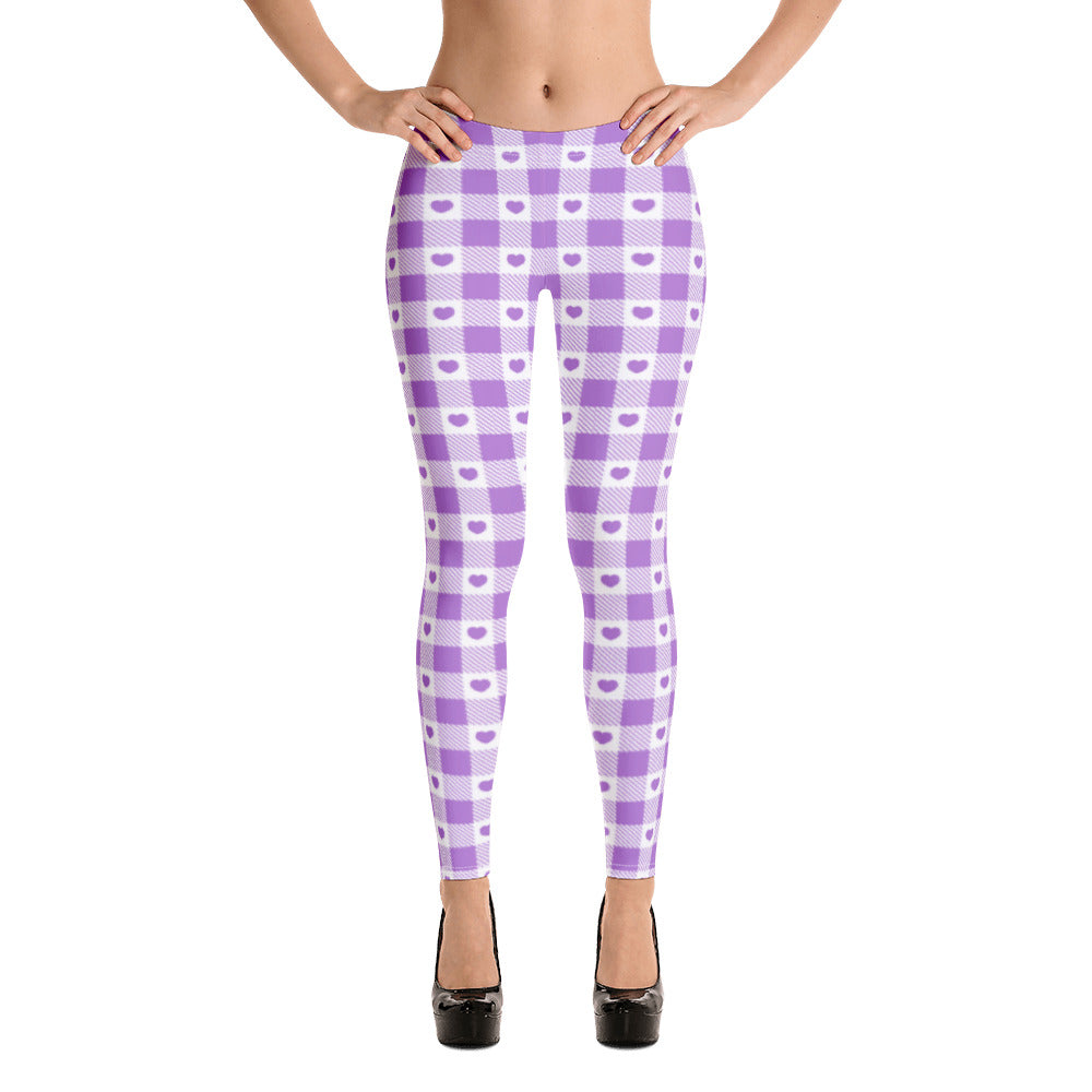 Heart Checkered Plaid Leggings