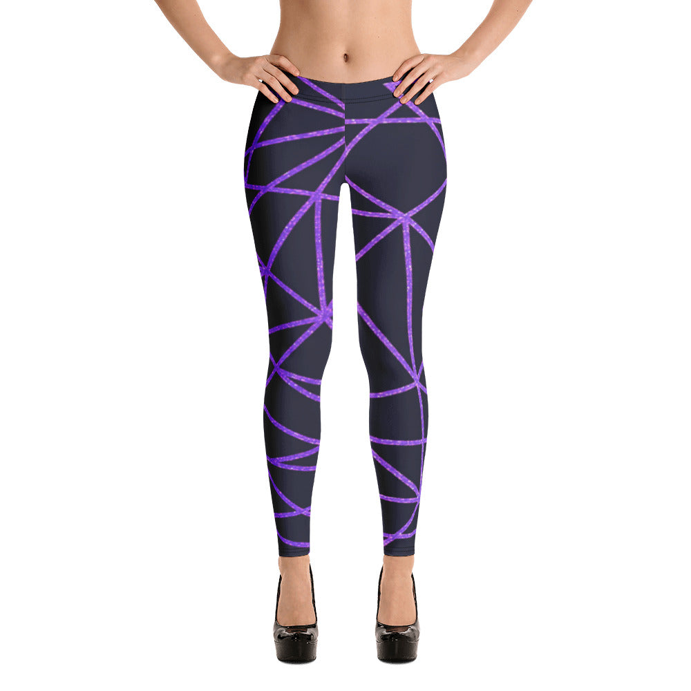 Purple & Black Triangle Leggings