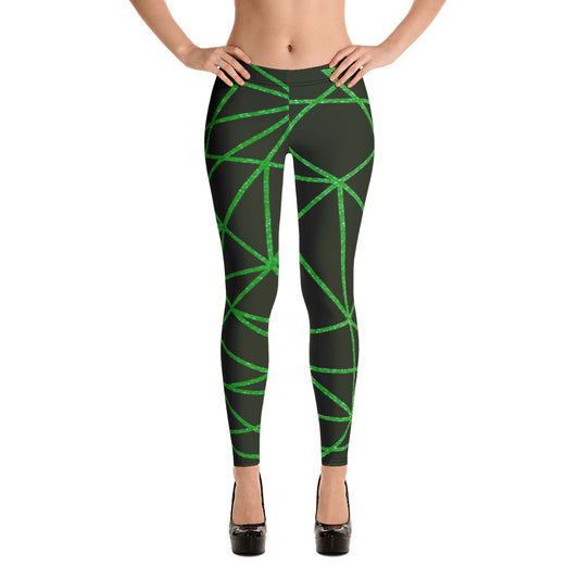 Green & Black Triangle Leggings