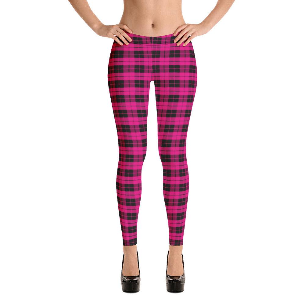 Pink & Black Plaid Leggings