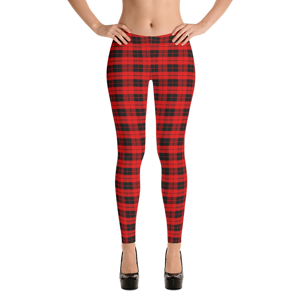 Red & Black Plaid Leggings