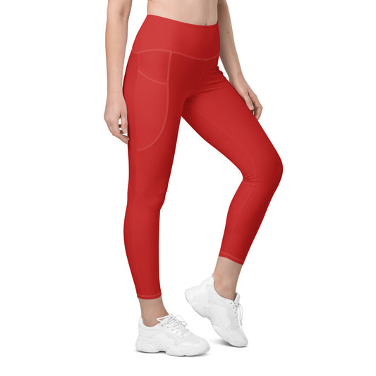 Red Leggings with pockets