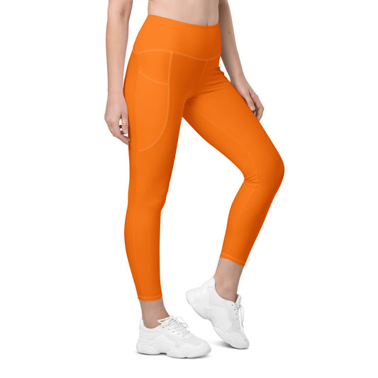 Orange Leggings with pockets