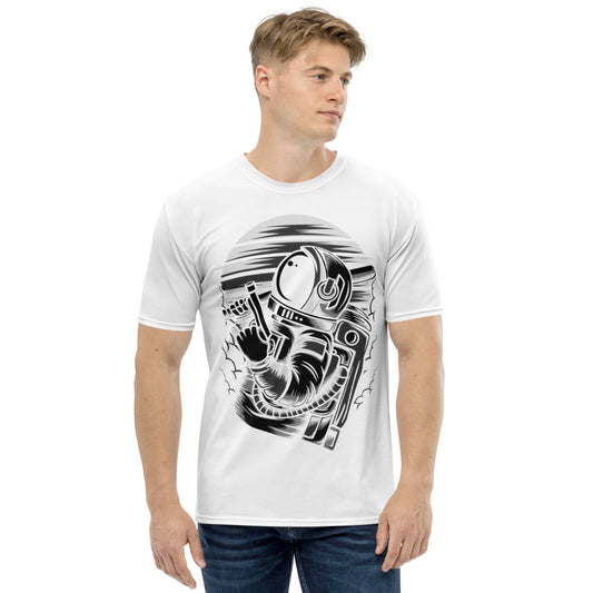 White & Black Astronaut Status Men's T-shirt