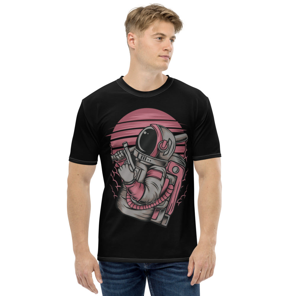 Black & Red Astronaut Status Men's T-shirt