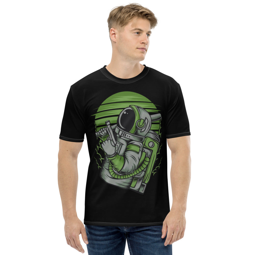 Black & Green Astronaut Status Men's T-shirt