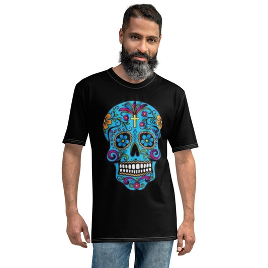 Blue Sugar Skull Men's T-shirt