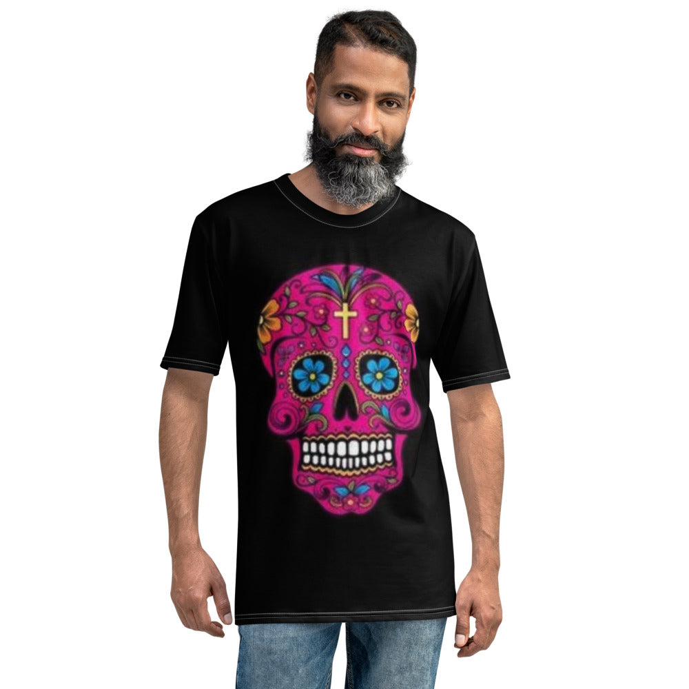 Fuxia Sugar Skull Men's T-shirt