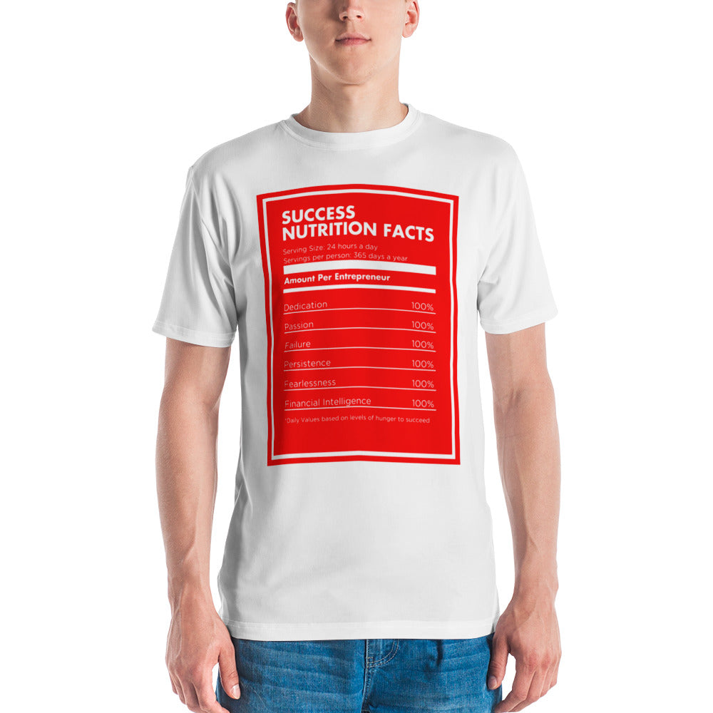 White & Red Success Men's T-shirt