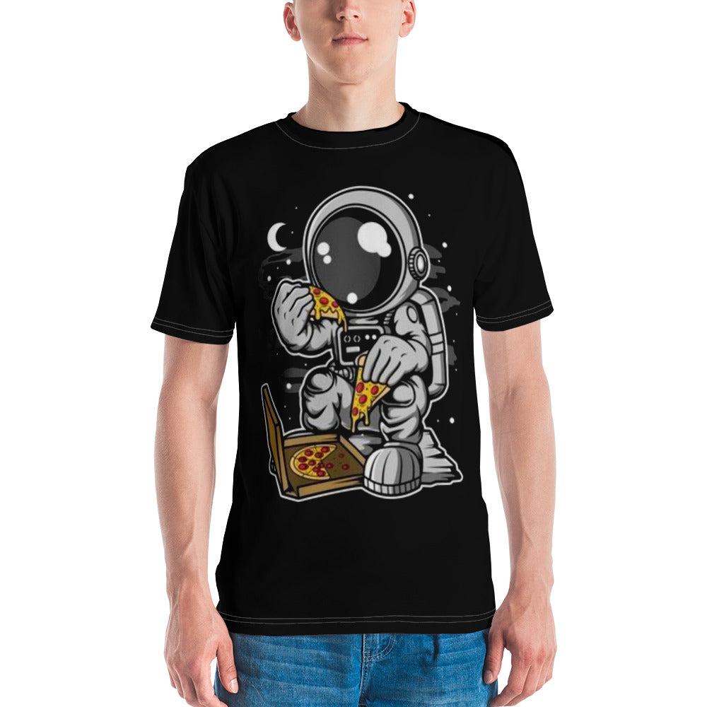 Astronaut Status Eating Pizza Men's T-shirt