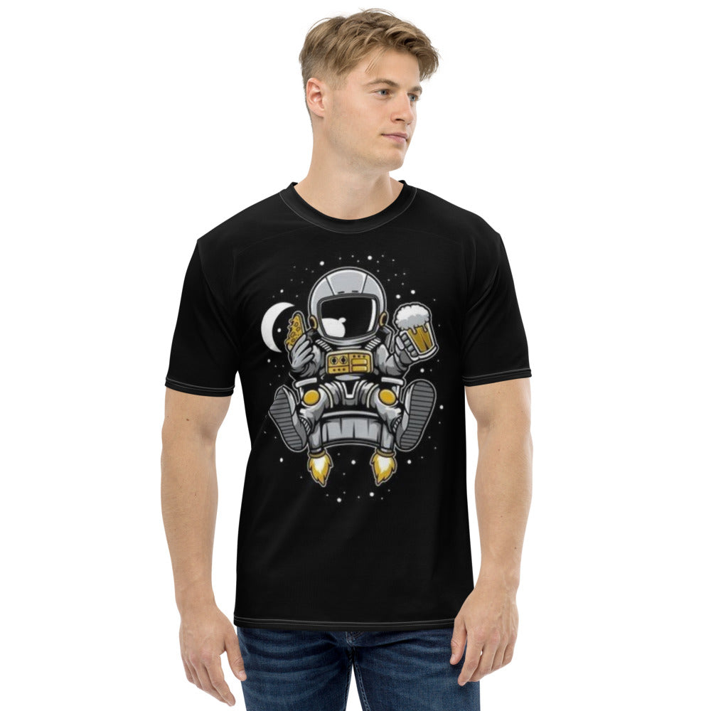 Astronaut Status Eating Pizza Men's T-shirt