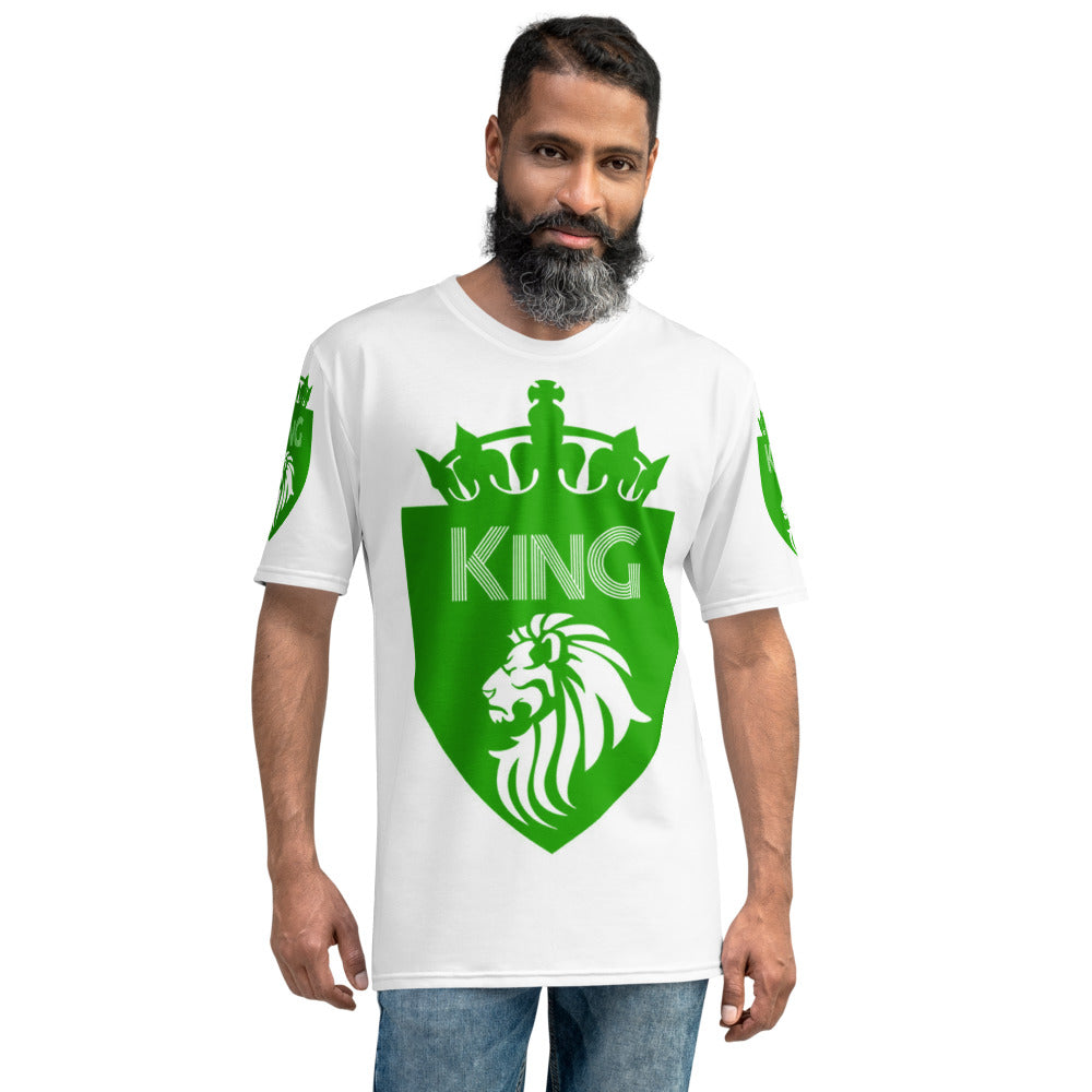 King Men's Green & White T-shirt