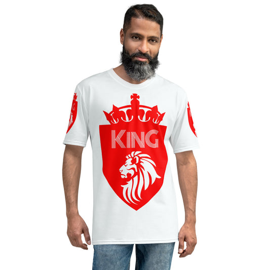 King Men's Red & White T-shirt