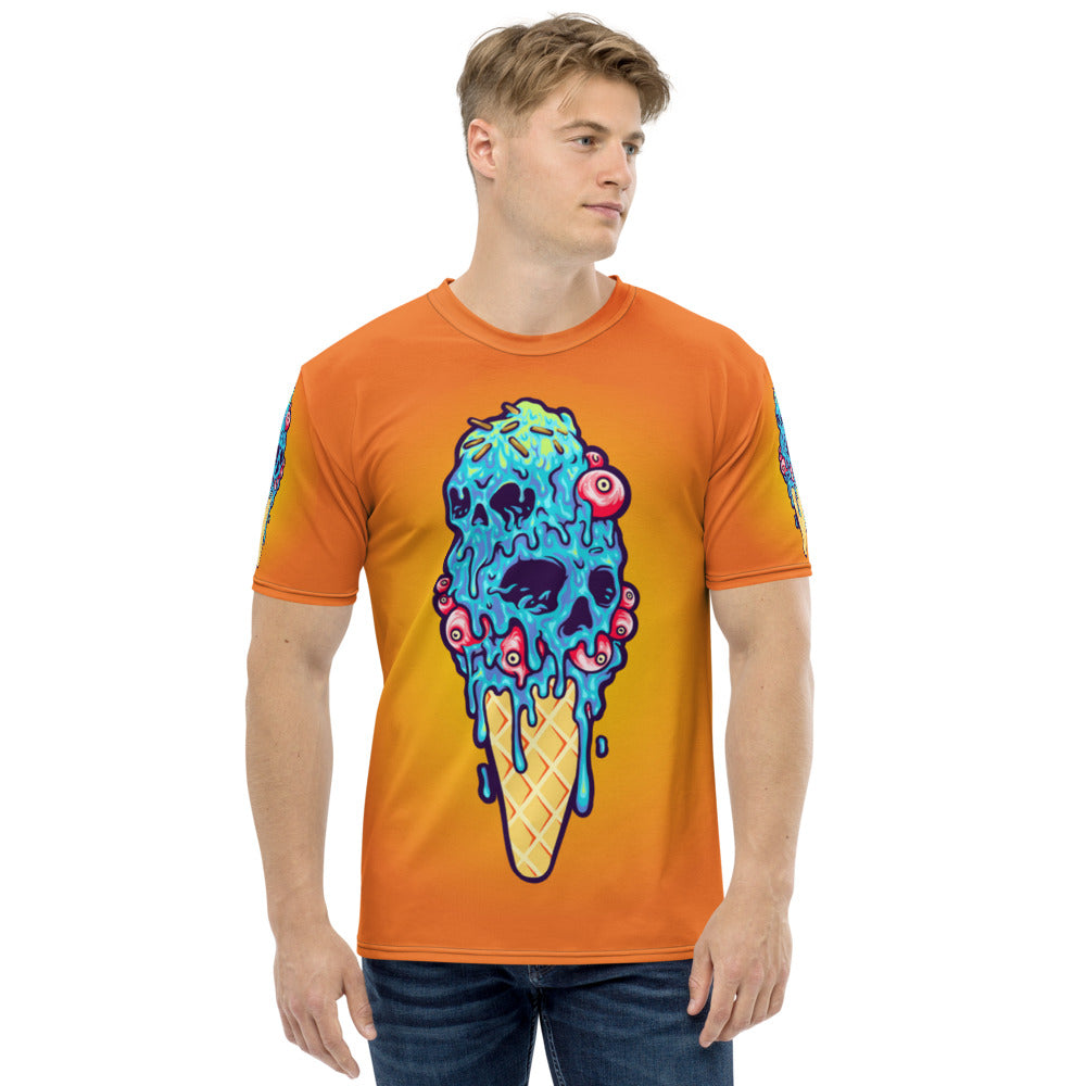 Creepy Skull Ice Cream Cone Men's T-Shirt