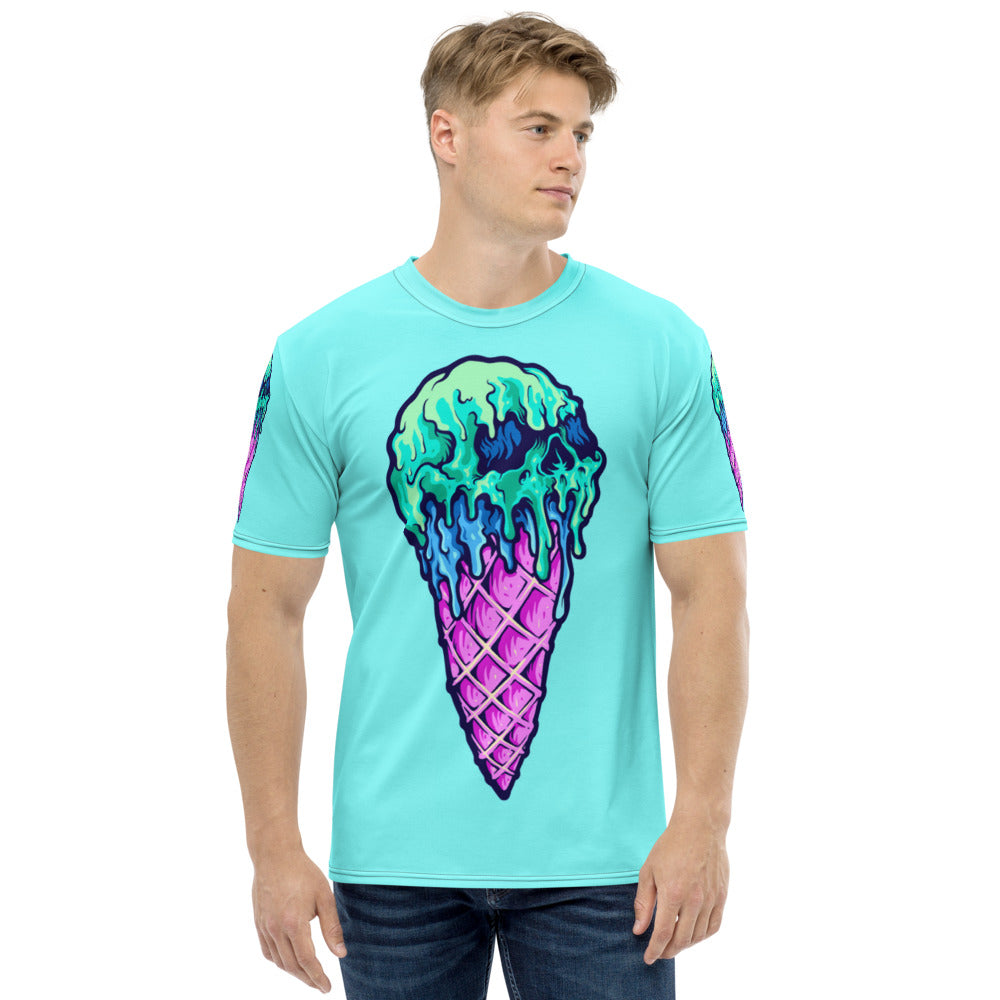 Creepy Skull Ice Cream Cone Men's T-shirt