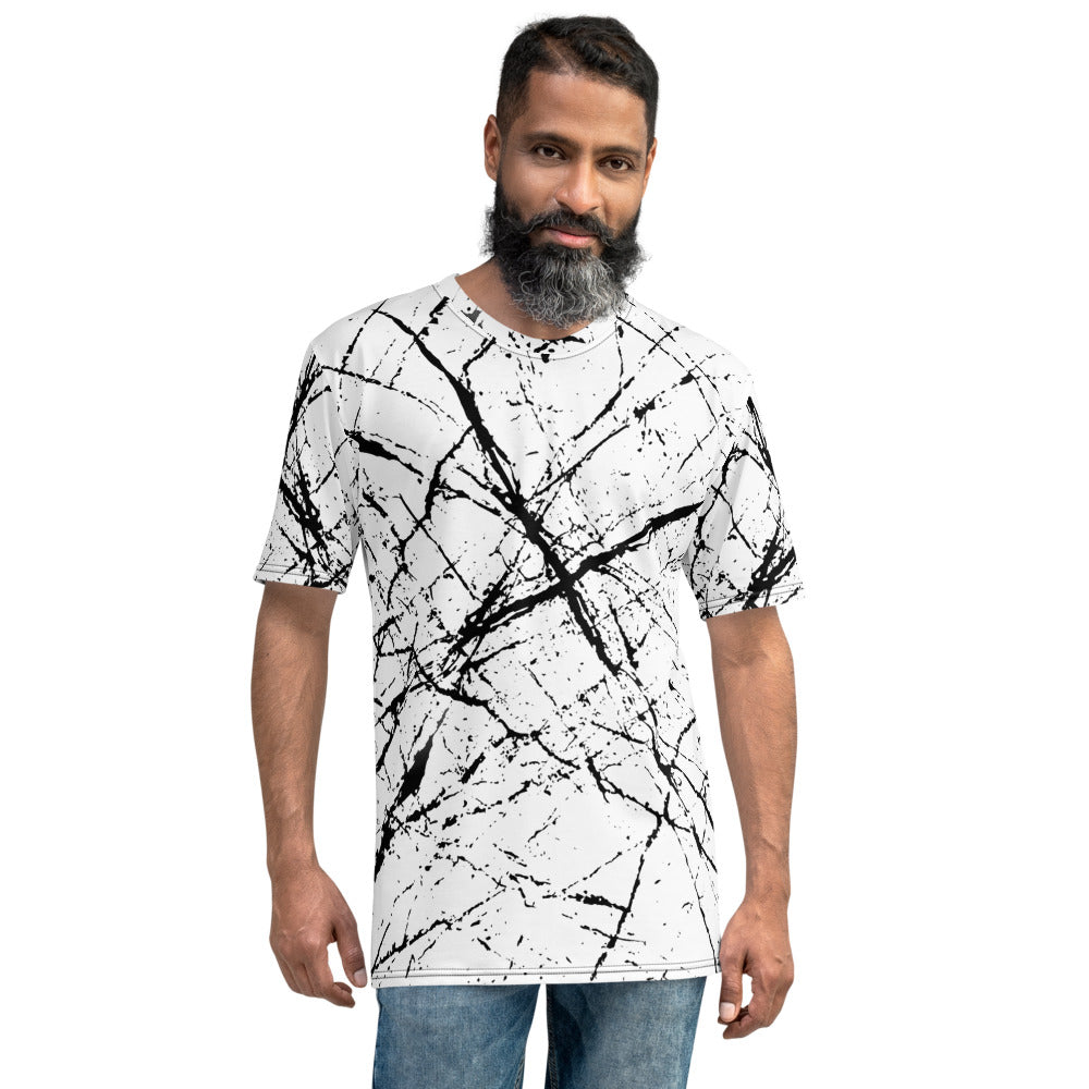 White & Black Splatter Spots Men's T-shirt