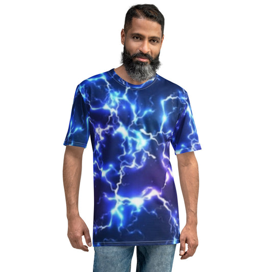 Blue Lightning Strike Men's T-shirt