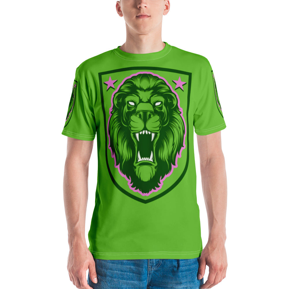 Green & Pink Lion Shield Men's T-shirt