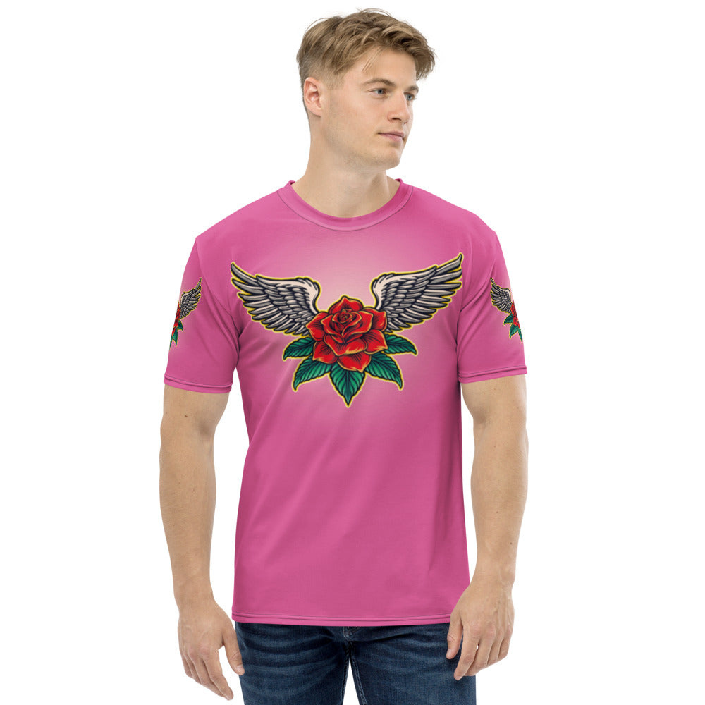 Pink Angel Roses Men's T-shirt