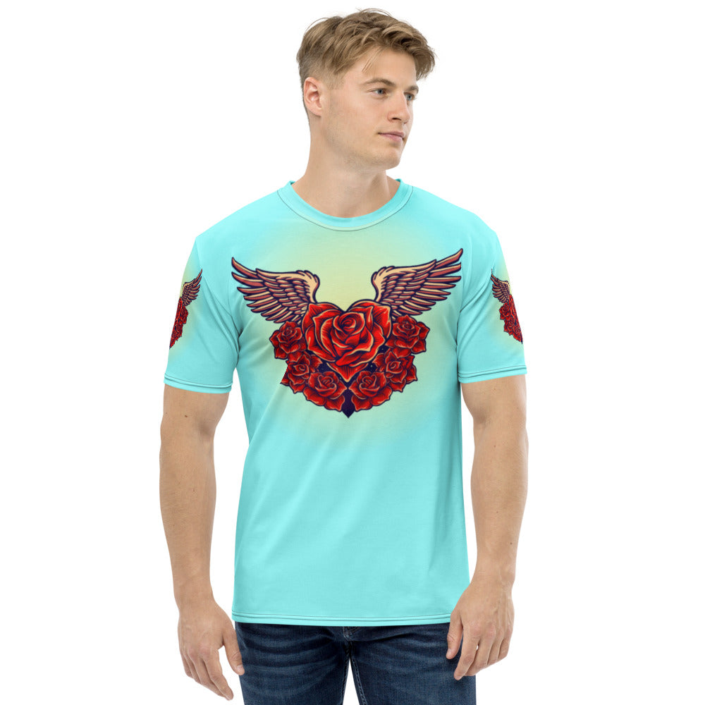 Light Blue Angel Roses Men's T-shirt