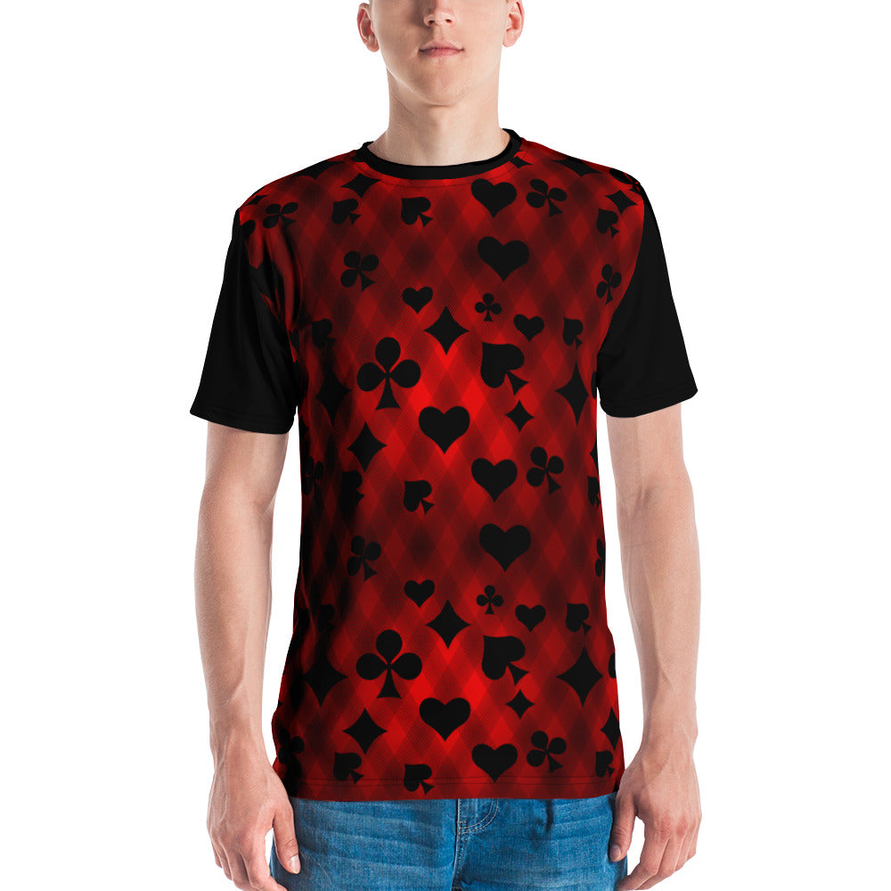 Red & Black Playing Card Men's t-shirt