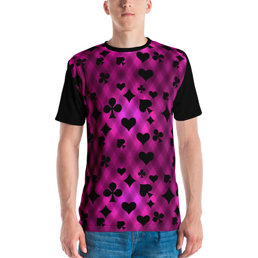 Pink & Black Playing Card Men's t-shirt