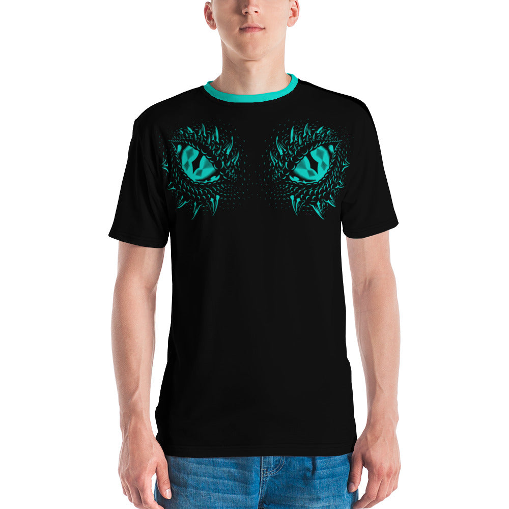 Teal & Black Dragons Eyes Men's t-shirt