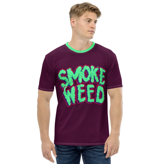 Maroon & Teal Smoke Weed Stoners Only Men's t-shirt