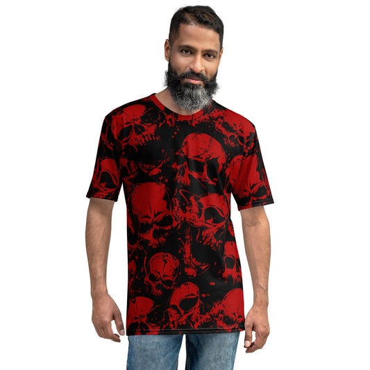 Men's Red Grunge Skulls t-shirt