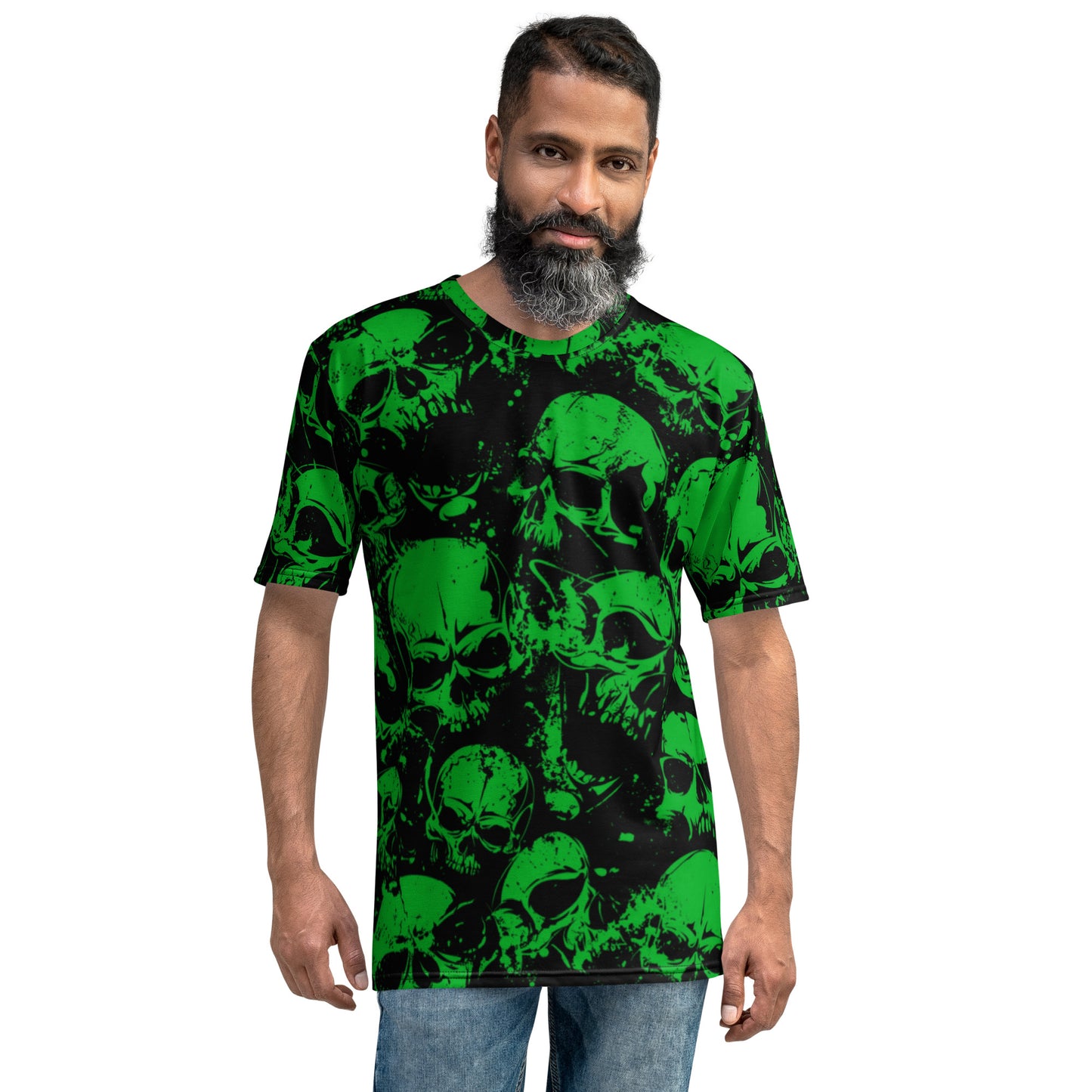 Men's Green Grunge Skulls t-shirt